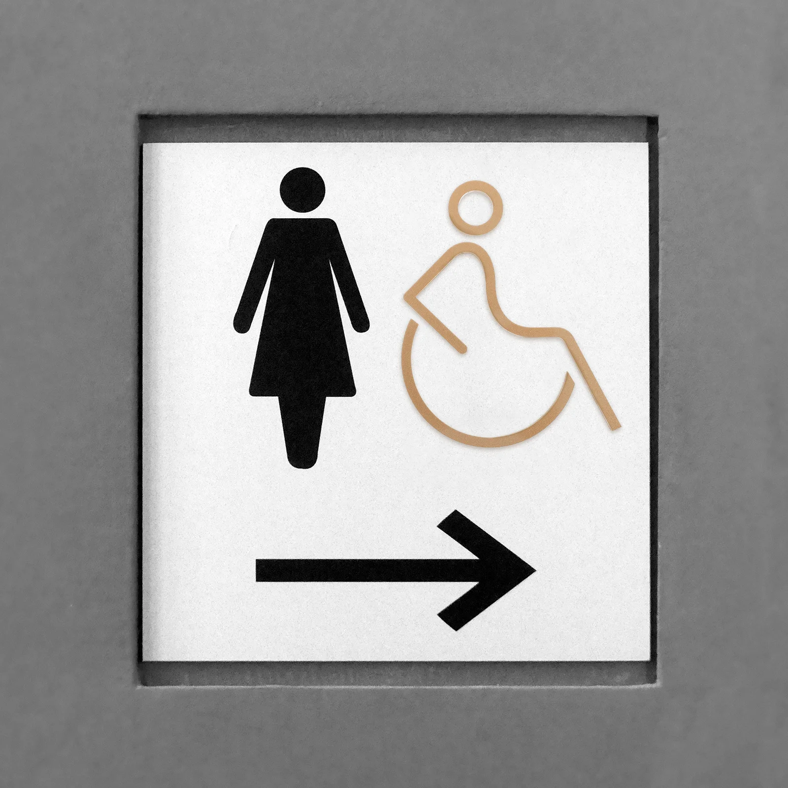 

Handicap Restroom Sign: Waterproof Acrylic Wheelchair Accessible Decal with Universal Unisex Symbol for Restaurant Office Mall