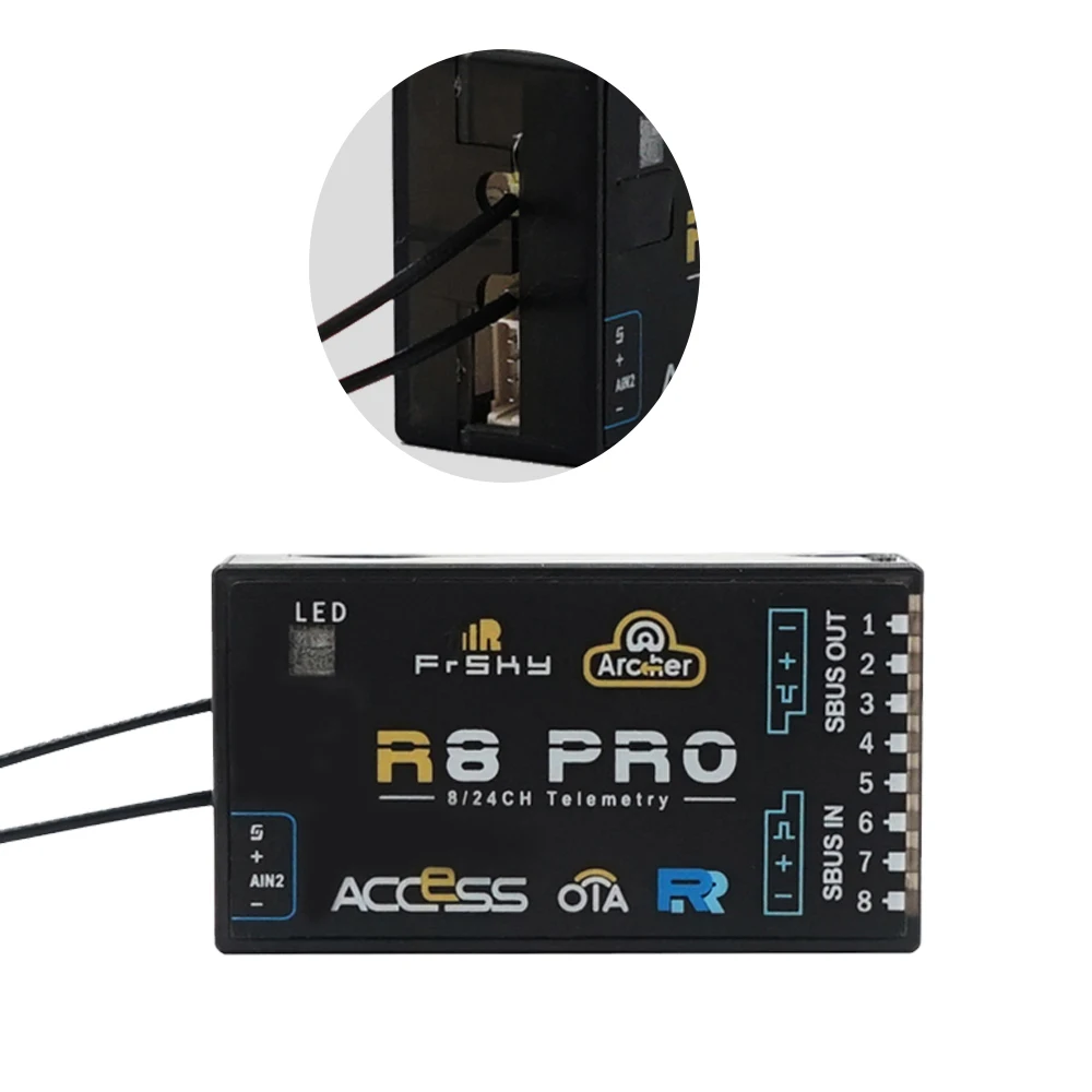 Ricevitore R8 Pro FrSky R8 Pro 2,4 GHz 8 canali PWM ad alta precisione per tutti i trasmettitori FrSky ACCESS