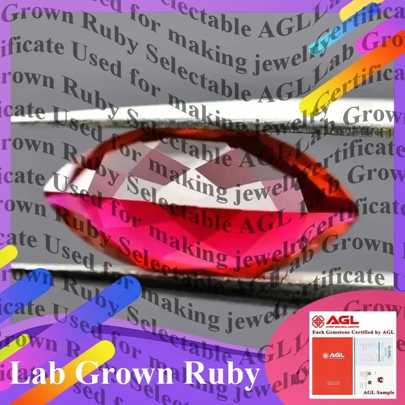 

L-Lab Grown Ruby Loose Gemstones Pigeon Blood Red Marquise Cut Charm Beads for DIY Jewelry Selectable CertificateDaily Wear