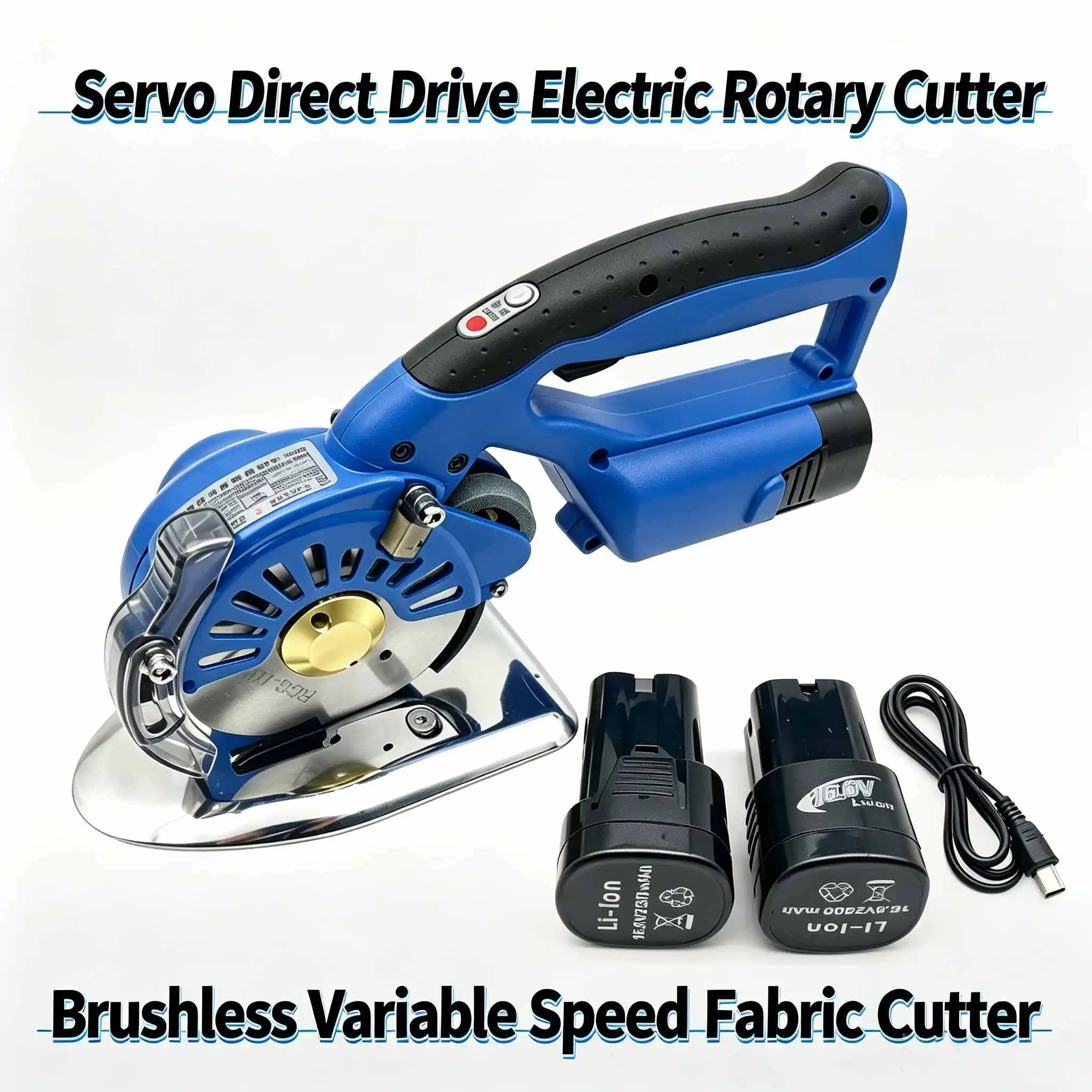 Servo Direct Drive Electric Rotary Cutter, Electric Scissors, Fabric Cutting Machine, Brushless Variable Speed Hand Push Cutter