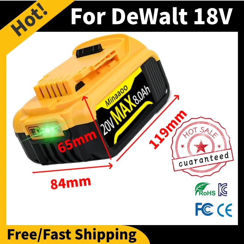 

Replacement Lithium Battery 20V 12AH DCB200 for for DeWalt DCB205 DCB201 DCB203 Power Tool Batteries