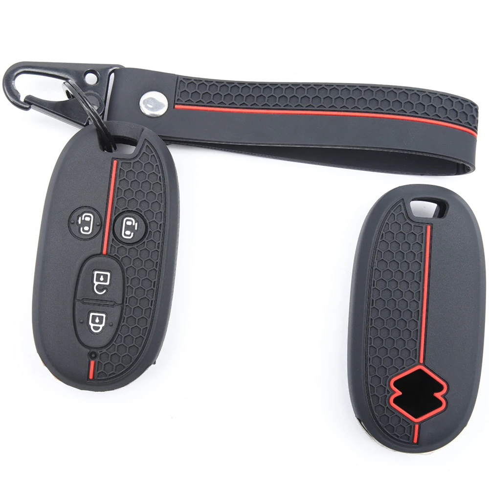 For Suzuki Wagon R Every Hustler Palette Solio Alto Lapin Spacia Soft Silicone Smart Key Protector Carabiner Strap Full Coverage