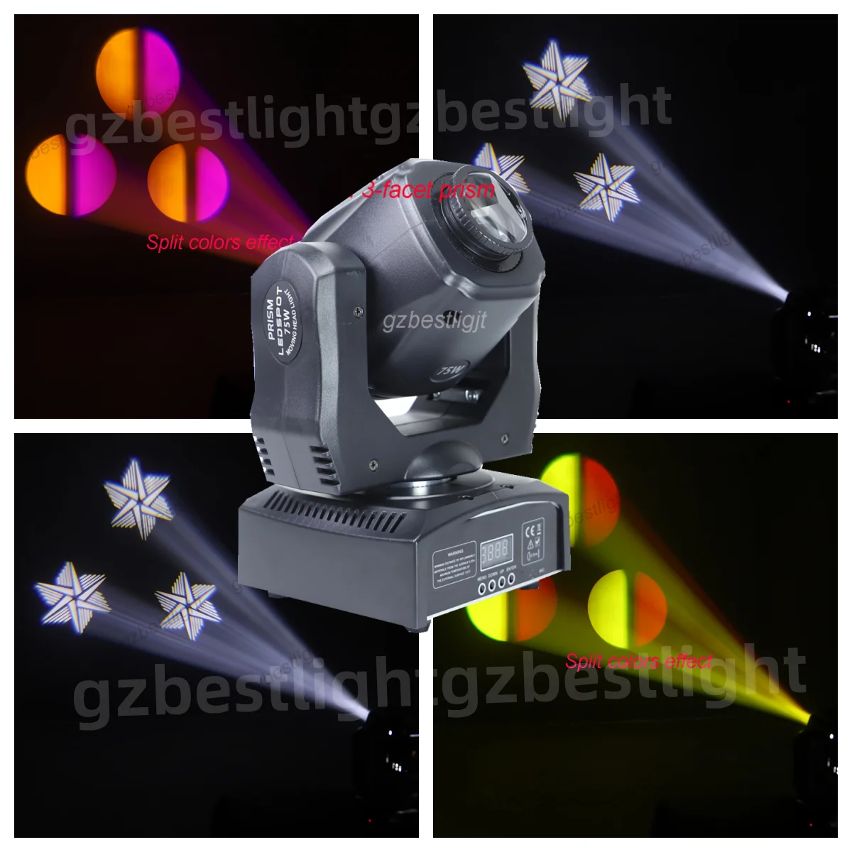 High Performance 75w Moving Head Stage Light with Gobo Color Wheel DMX Control Clamp on Truss for Church Stage Dj Party Bar