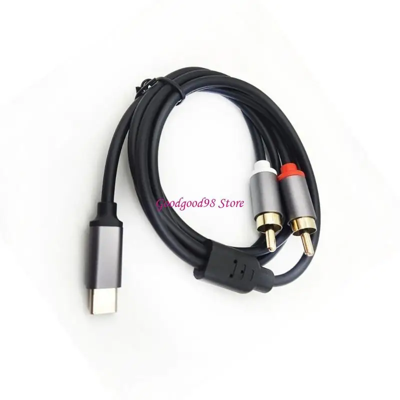 Type C to 2RCA Auditory Adapter Cable Reinforced Construction for Travel Party 