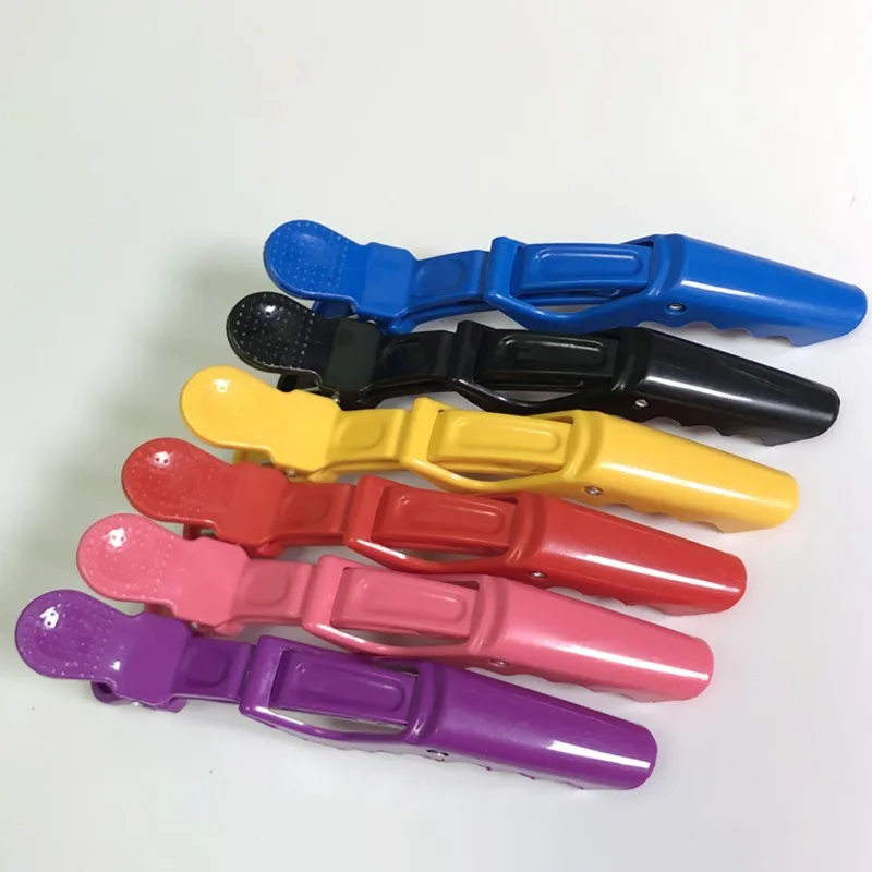 

High Quality ABS New Material Color Crocodile Dinosaur Hair Cutting Partition Duckbill Clip Hair Salon Long Mouth Clip