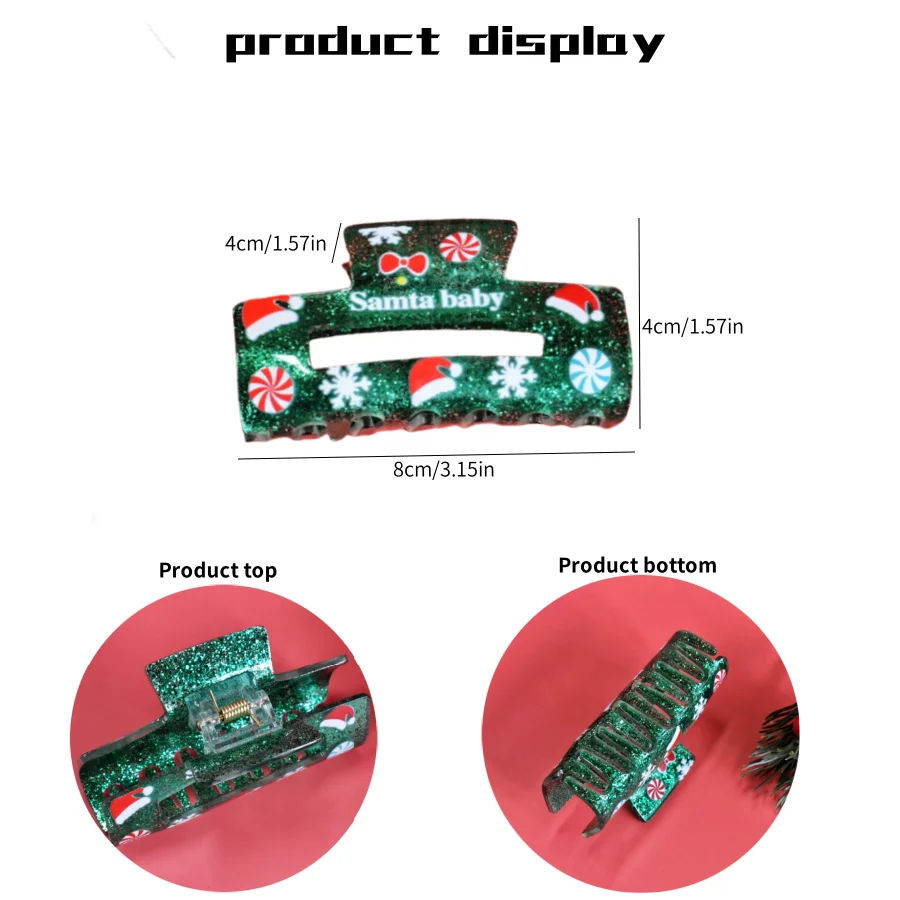 1 set di copricapo natalizio in acrilico 8cm capelli medi artiglio regalo di festa abito natalizio regalo capelli spessi capelli sottili uso