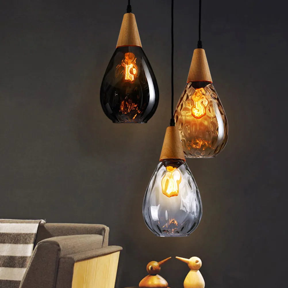 Glass Drop Shape Pendant Lamp Creative Suspension Lamp Modern Ceiling Light Decorative Lighting for Bedroom Living Room Dining