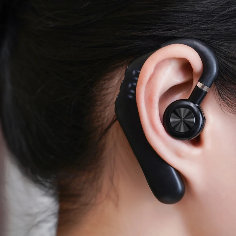 

Digital display ear hanging Bluetooth earphones, open type, non in ear, ultra long standby, air conduction, black, business, men