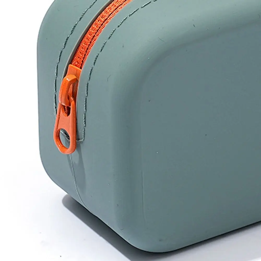 Creative Silicone Pen Bag Large Capacity Waterproof Pencil Case Zippered Multi-function Stationery Organizer Student