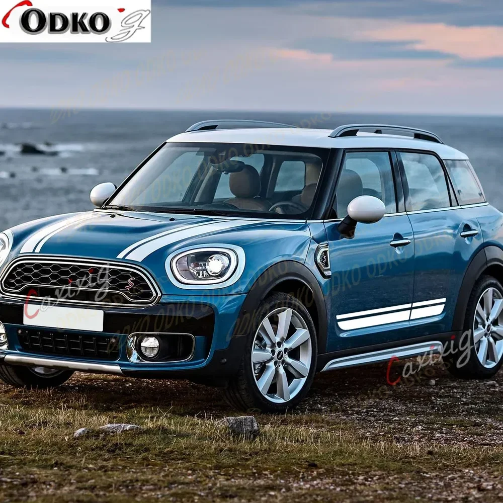 

Капот автомобиля в полоску, багажник, задний кузов, комплект, боковая полоса, юбка, наклейка для Mini Cooper Countryman F60, аксессуары