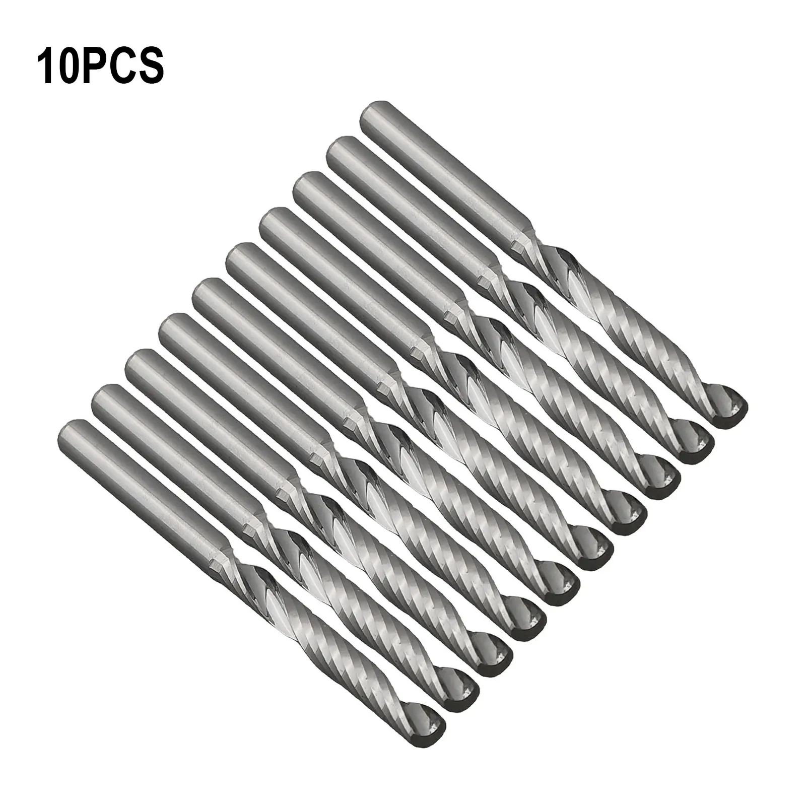 

Carbide End Spiral Mill CNC Acrylic Wood Tool Router Bit Sliver 10pcs 1/8 \\'\\' Blade Shank 1 Flute Metal 3.175MM
