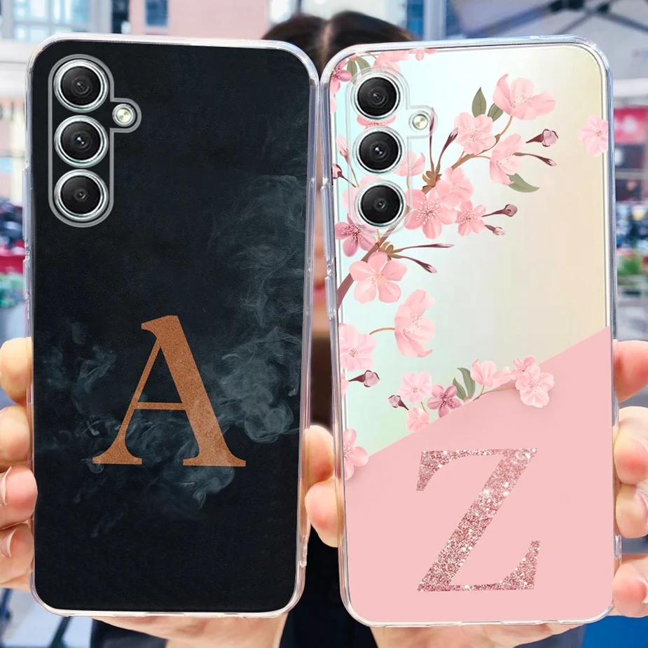 For Samsung Galaxy A55 Case SM-A556B 2024 New Letters Cover Clear Silicone Phone Case For Samsung A55 A 55 GalaxyA55 Soft Fundas