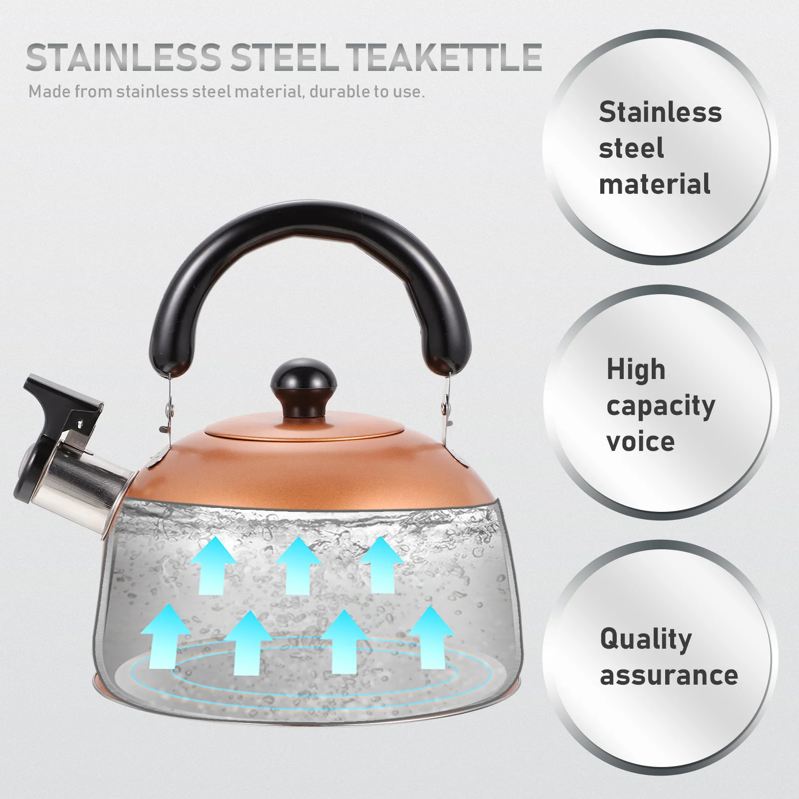 

Kettle for Stove Top Ear Golden Stainless Steel Cute Stovetop Travel