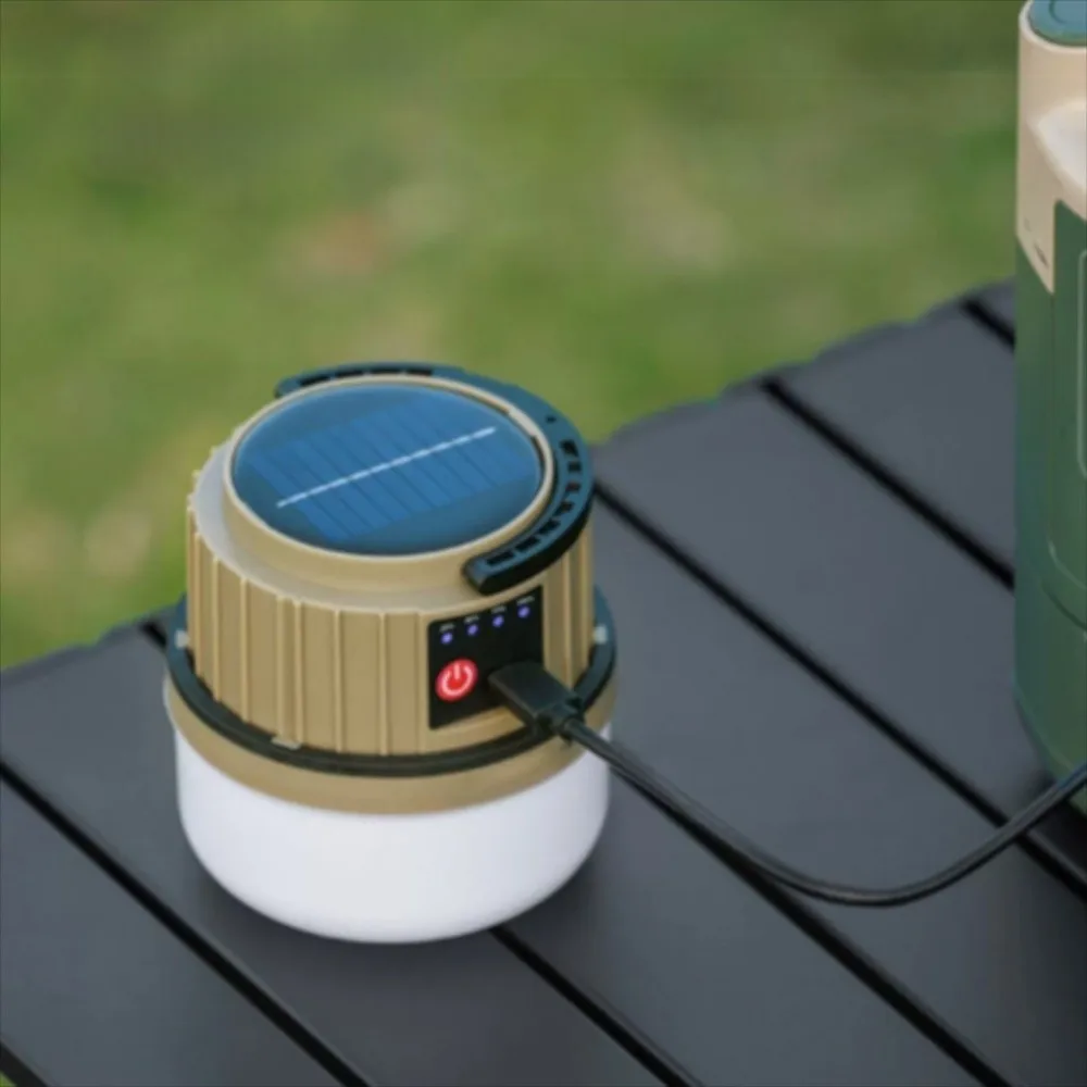 USB Rechargeable Solar Camping Light Waterproof LED Portable Emergency Lamp Foldable Adjustment Outdoor Lanterns Barbecue