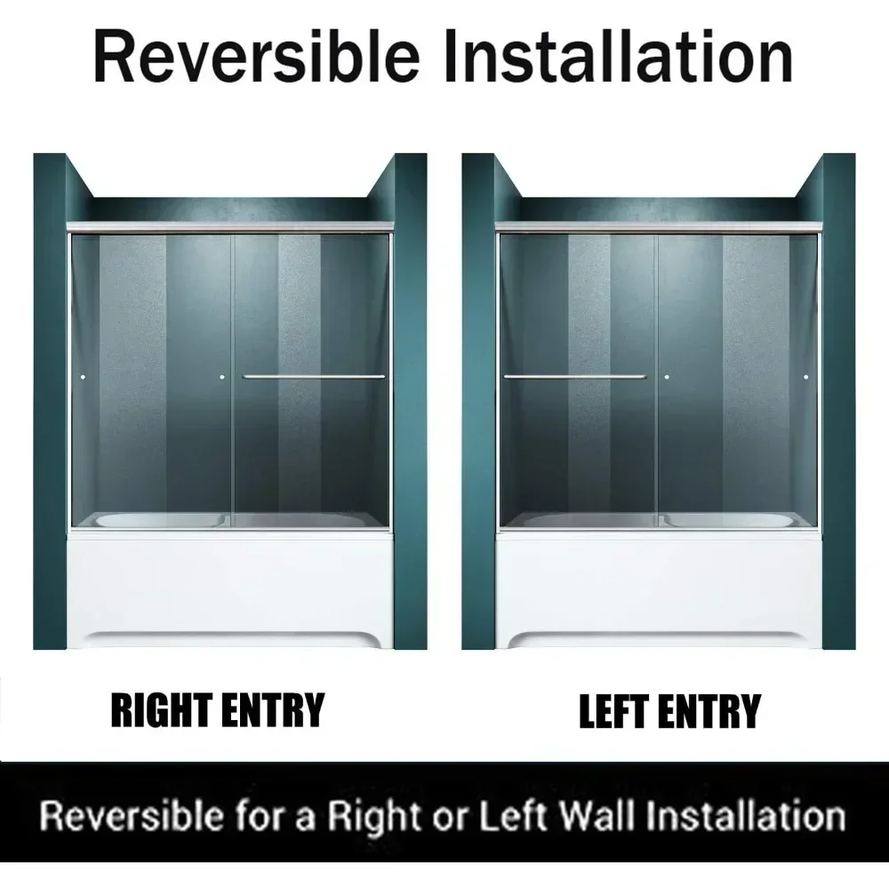 

Горячая распродажа: Двойная раздвижная душевая дверь-перегородка, 60 дюймов. Ш x 62 дюйма. Раздвижная дверь для ванны H-образной формы, панель из прозрачного стекла толщиной 1/4 дюйма