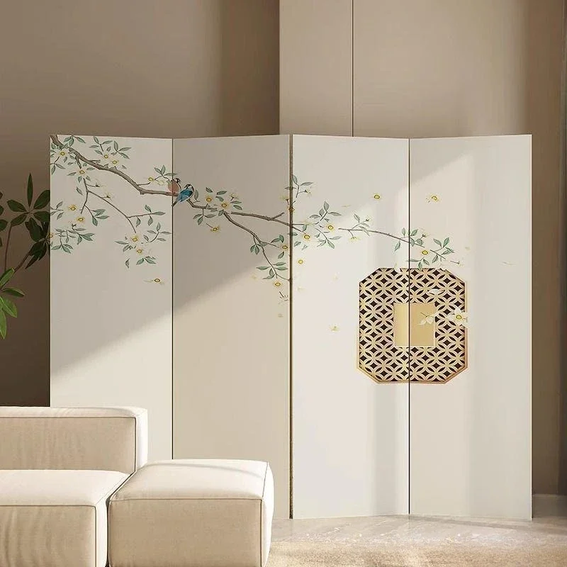 Song Dynasty aesthetics new Chinese screen partition living room office occlusion mobile folding light luxury folding screen