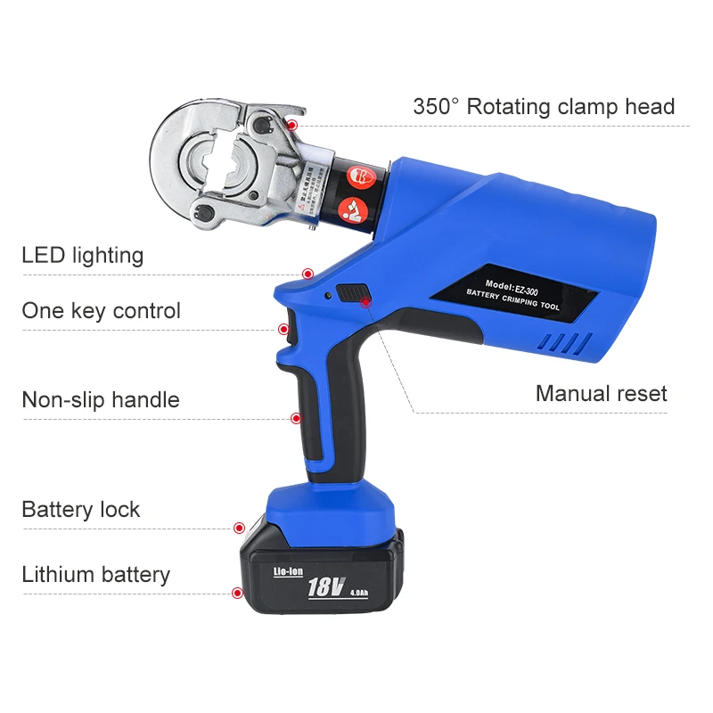 6T 300mm2 Electric Battery Powered Cable Hydraulic Crimping Tool BE-300