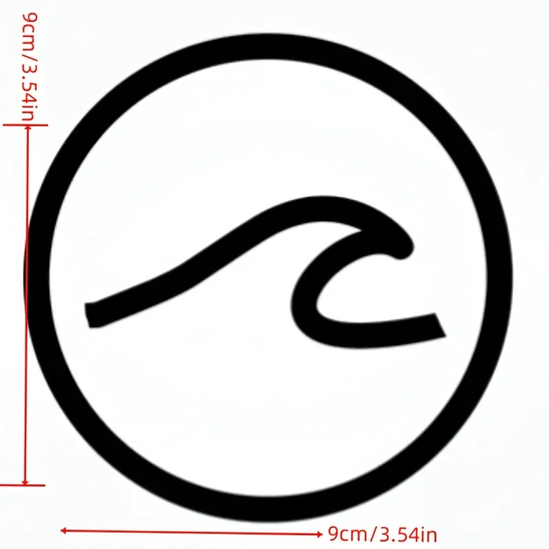 Sun Wave Mountain Vinyl Sticker Set, 3Pcs Waterproof Car Window RV Decal Decor Accessory