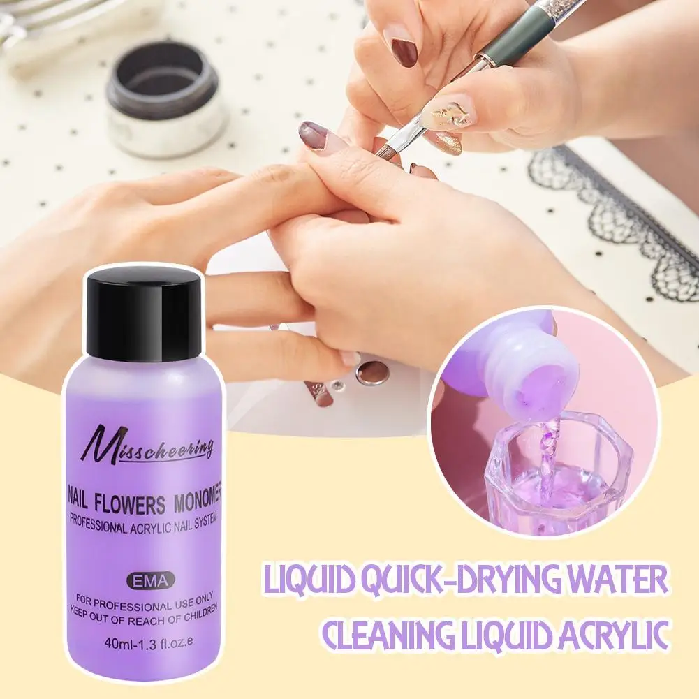 

40ml Nail Crystal Acrylic Liquid Nail Polish UV Gel Solution Nail Nail Extending Slip Tool Gel Art Remover for women