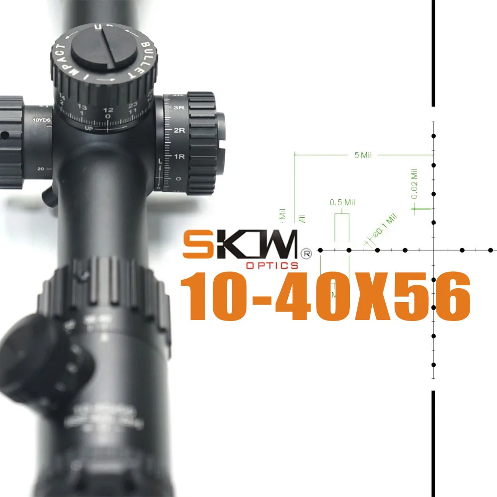 

SKWoptics-10-40x56 SFIR-AH RifleScope, Long Range, 308,. 338 Illuminated Hunting, 34 Scope Rings Optical Sight,