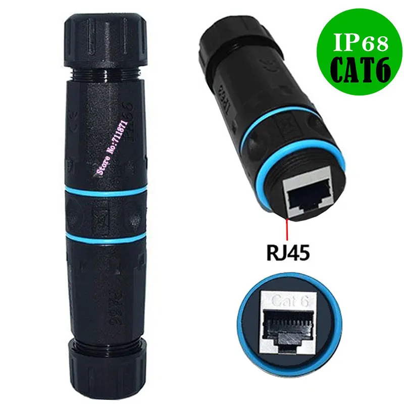 CAT6 shielded IP68 Waterproof Rj45 Adapter connector 8Pin Female to Female Rj45 water proofing Extension Connector Adaptor rj45