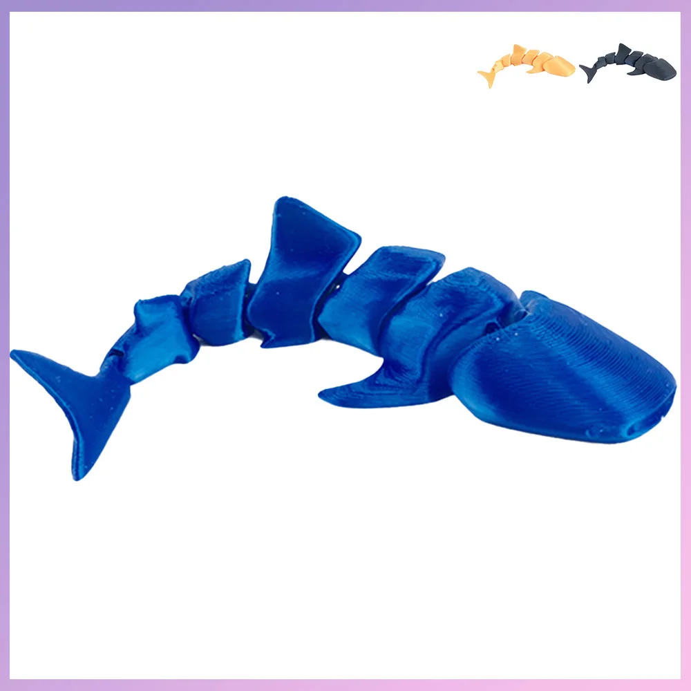 3D Printed Toys Flathead Shark Figures Model Multi-joint Movable Ornament Decorative Desktop Creativity Novelty Kids Gifts Toy