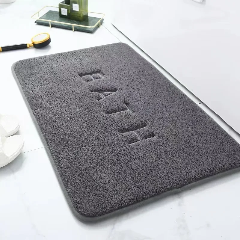 Anti Slip Mat Faux Cashmere Memory Foam Carpet Coral Fleece Super Absorbent Floor Mat Kitchen Living Room Bathroom