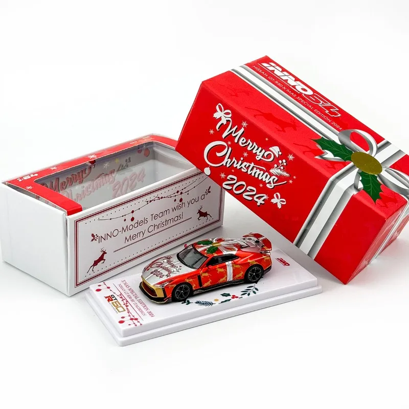

INNO 1:64 Nissan GT-R50 Christmas 2024 alloy model, children's collection of decorative toys, New Year gifts for friends.