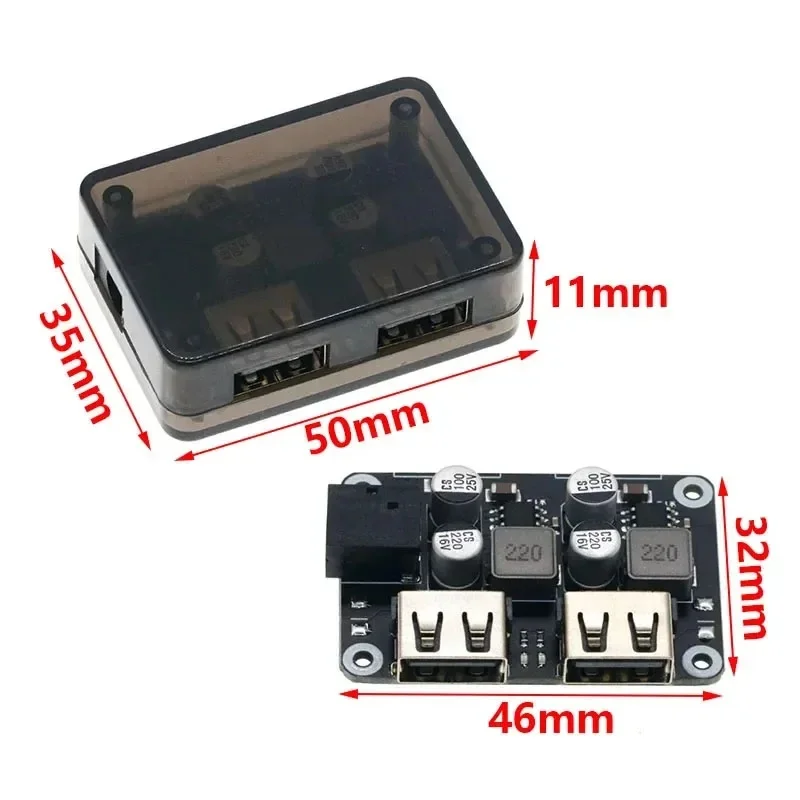 Dual USB fast charging and voltage reduction module 6-30V12v24V to QC3.0 FCP for car phone charging