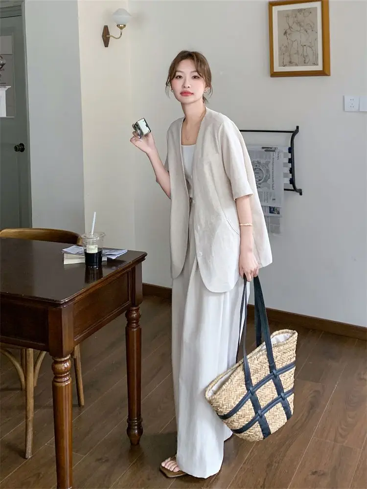 

Baggy Women's Pants Two Piece Set Co Ord Groups of Cheap Comfortable Casual Elegant Korean Style Blazer and Suits Ladies Trouser