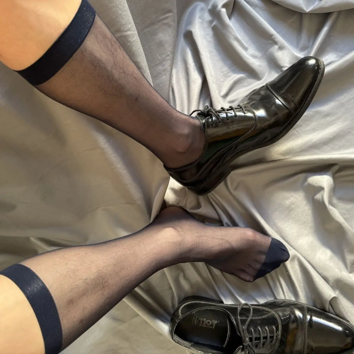 Calcetines de negocios transparentes para hombre, medias largas de nailon, Color sólido, traje de caballero fino, Sexy, erótico, negro