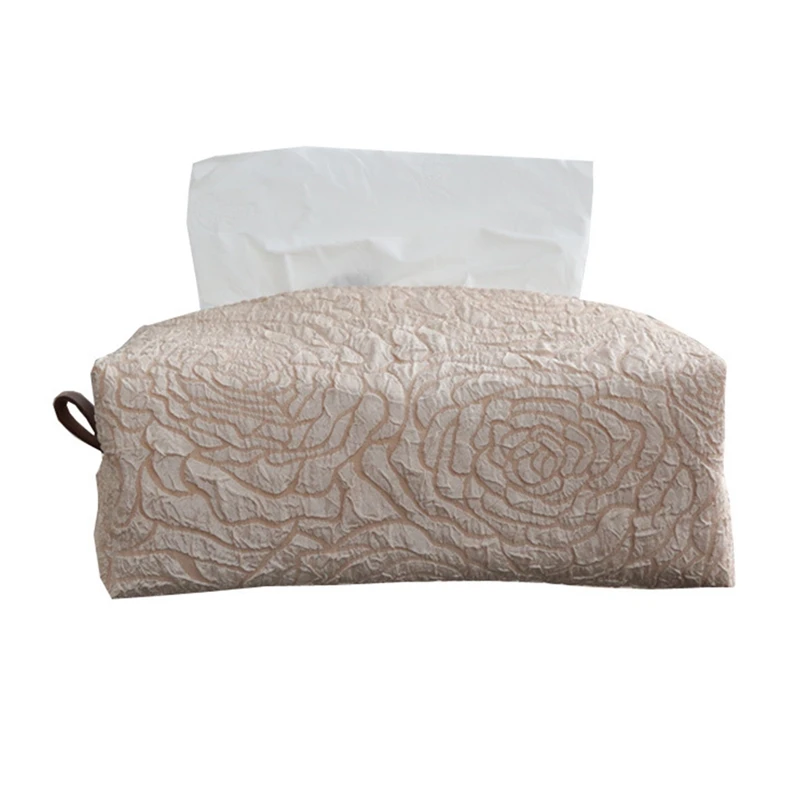 Nordic Creative Embossed Rose Decorative Tissue Box Cosmetic Storage Table Napkin Paper Towels Car Tissue Box