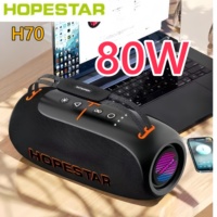 Hopestar Bluetooth Speaker H70 High Quality Portable Music Player 80W RGB Wireless Subwoofer Home Theater for Party Computer