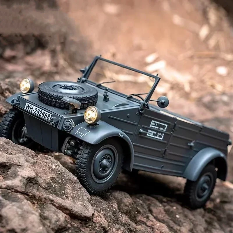 Fms Rc Car 1:12 Type82 Kubelwagen Electric Model Metalowy napęd na cztery koła Zmienna prędkość Retro Pojazd Wwii Dzieci Zabawki dla dorosłych