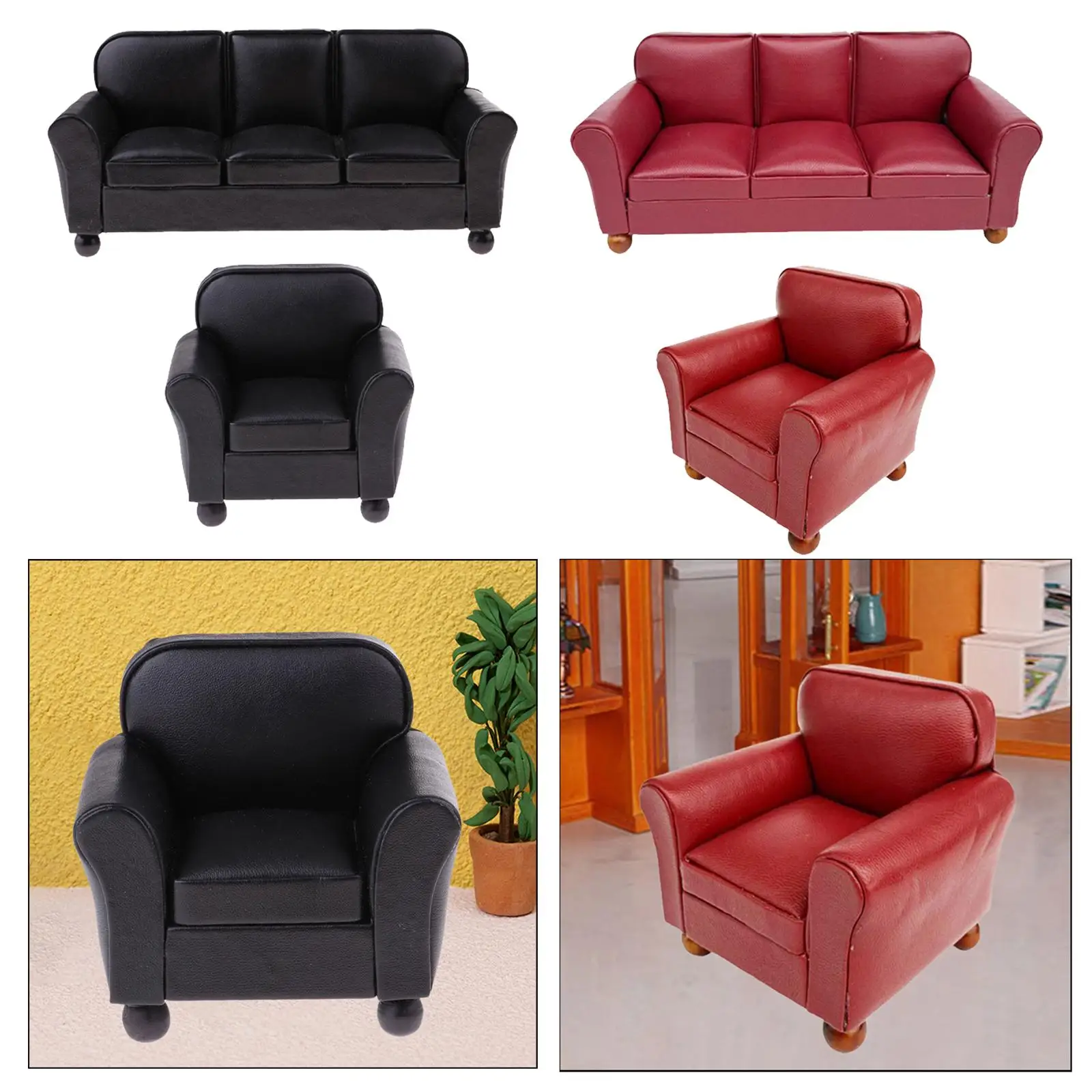 Fournitures de paysages de canapé de maison de poupée 1:12, meubles pour décor de salon et de chambre à coucher