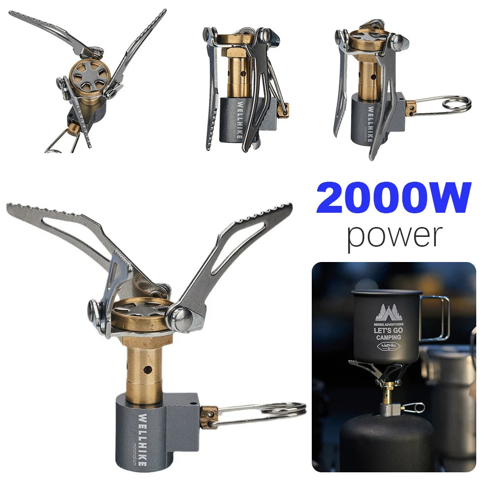 

Folding Camping Stove Mini Camping Stove 2000W Camping Stove Stand Burner Lightweight Mini Gas Stove for Outdoor Cooking