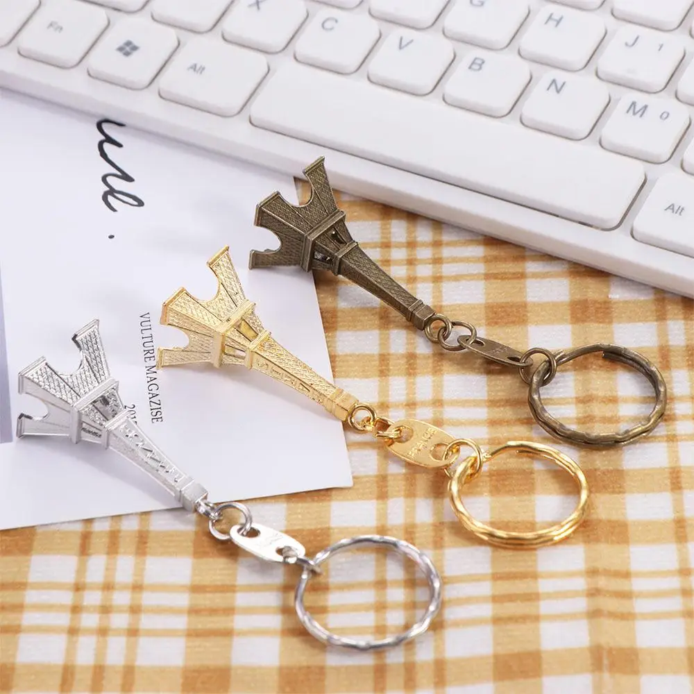 Simple Vintage France Tower Keychain Fashion Alloy Eiffel Tower Bag Pendant Trending Decoration Paris Keyring Hanging Accessory