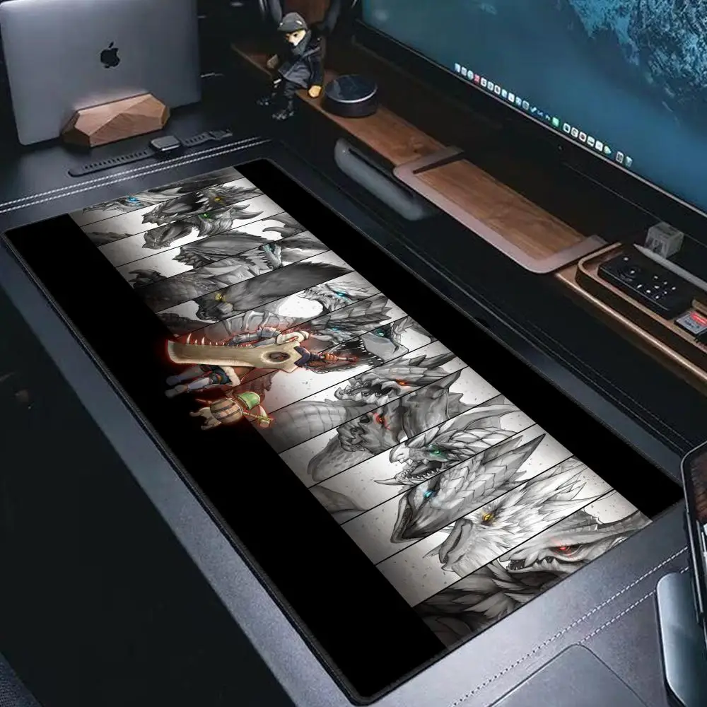 Game Monster Hunter Wilds Mouse Pad XXL Non-Slip Rubber Edge Locking Playmat Gaming Accessories Computer Extended Desk Mat Rug