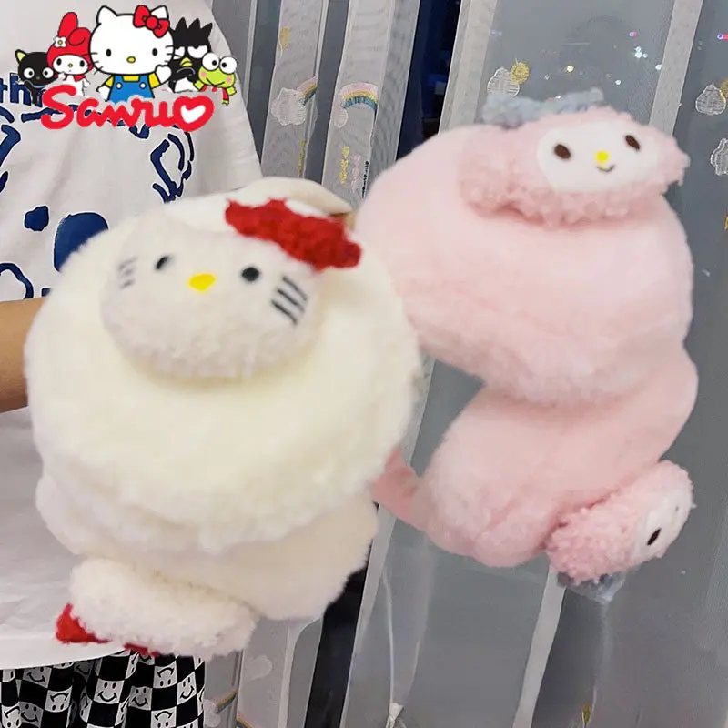 Sanrio Kuromi-orejeras de abrigo para invierno plegable portátil para hombres y mujeres, orejeras cálidas de felpa, Hello Kitty Melody, orejeras de dibujos animados