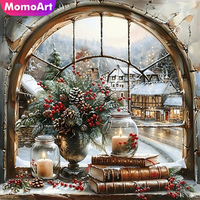 Momoart 5D DIY Diamond Mosaic Flower Pattern for Adults Beginners Diamond Painting Window New Arrival Embroidery Child Hobby