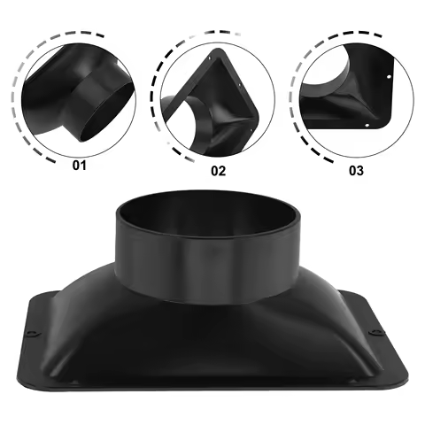 Flange Vent Connector Indoor Ventilation System 1 Pcs 197*147mm/230*180mm 7.75*5.78in/9.05*7.08in Accessories Black Wall-mounted
