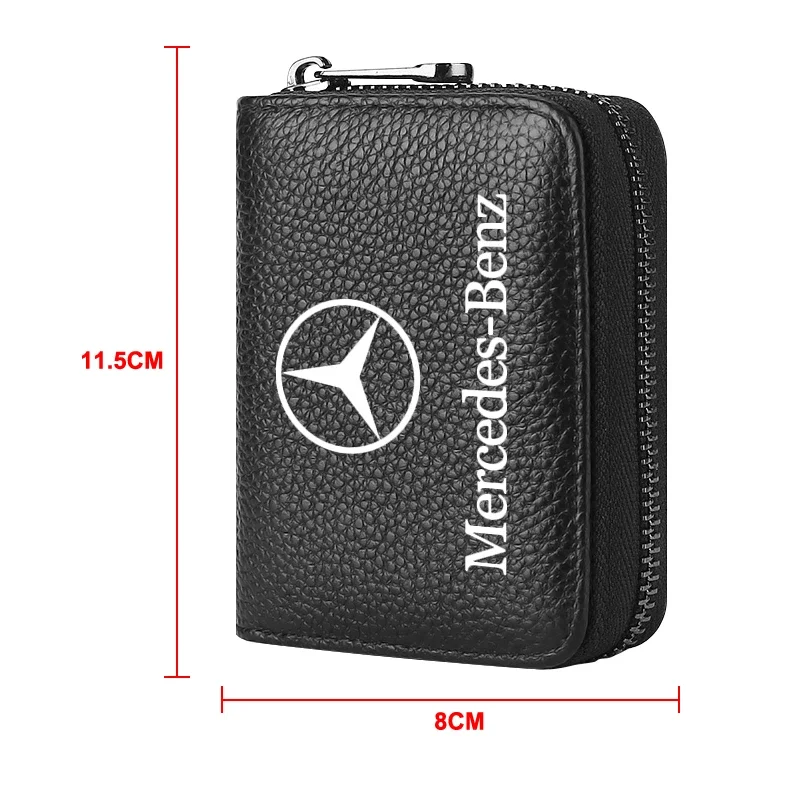 Leather Car Driver\'s License, ID Card, Bank Card Wallet Car Accessories For Mercedes Benz A B C R G Class AMG W211 W204 W210