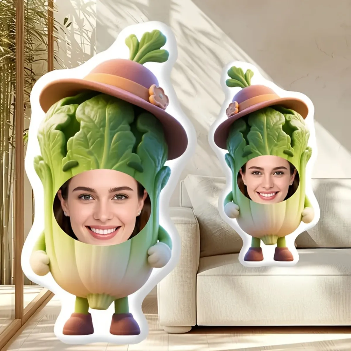 تخصيص وجه الملفوف صورة المنزل اليقطين رمي الوسائد، DIY وسائد مطبوعة على الوجهين، هدايا مضحكة ومثيرة للاهتمام