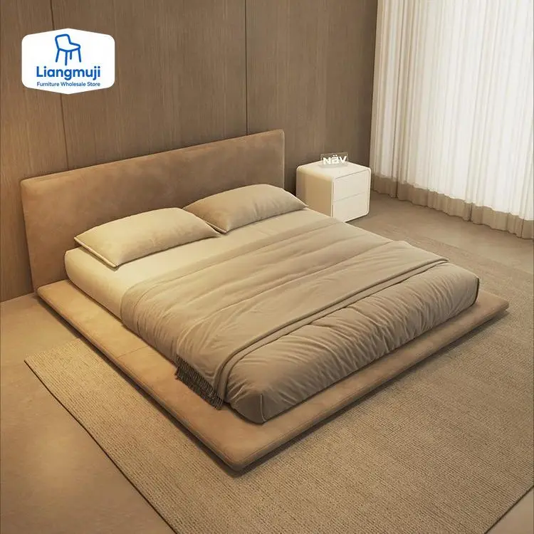 Cabecero nórdico Cama doble Blanco Simple barato suelo moderno Cama doble tamaño completo Cama Matrimonio muebles para dormitorio