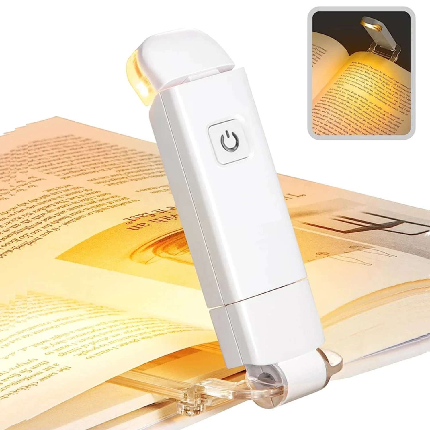 

USB Rechargeable Book Reading Light Brightness Adjustable LED Clip on Book Light Eye Care Book Lamp Read Light