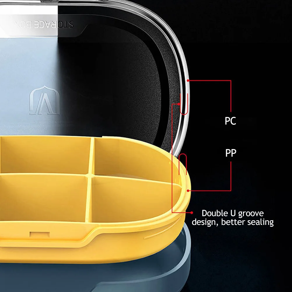 صندوق حبوب منظم حبوب السفر المقاوم للرطوبة لمحفظة الجيب، علبة حبوب الدواء اليومية، حاوية حامل فيتامين الطب المحمولة #5