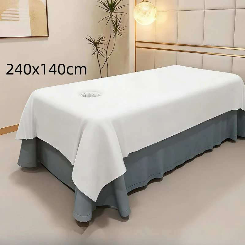 3 Colors with Holes Stain Resistant Bed Sheets Enlarged Massage Breathable Beds Towels Beauty Salon Reusable Bedding 140x240cm