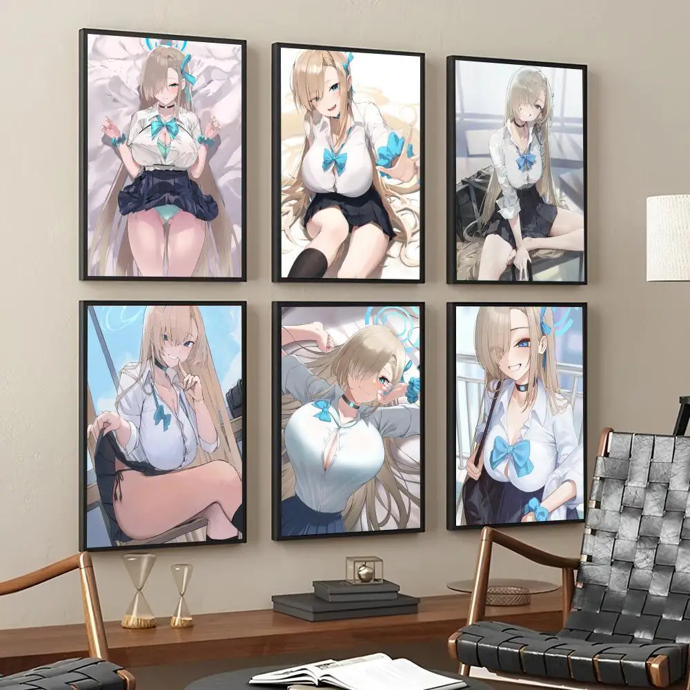 Anime Game Blue Archive Ichinose Asuna Sexy Girl Poster Stickers Living Room Bedroom Entrance Cafe Wall Art Decoration Painting