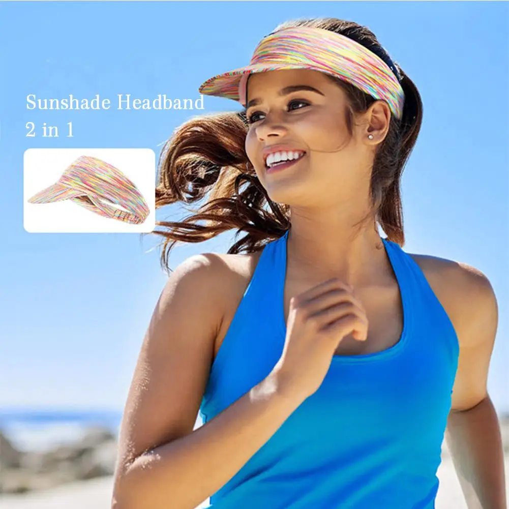 Summer Sun Hats Breathable Men Women Adjustable Visor Empty Top Sunshade Sweat-absorbing Cap For Outdoor Cycling Fishing Dropshi