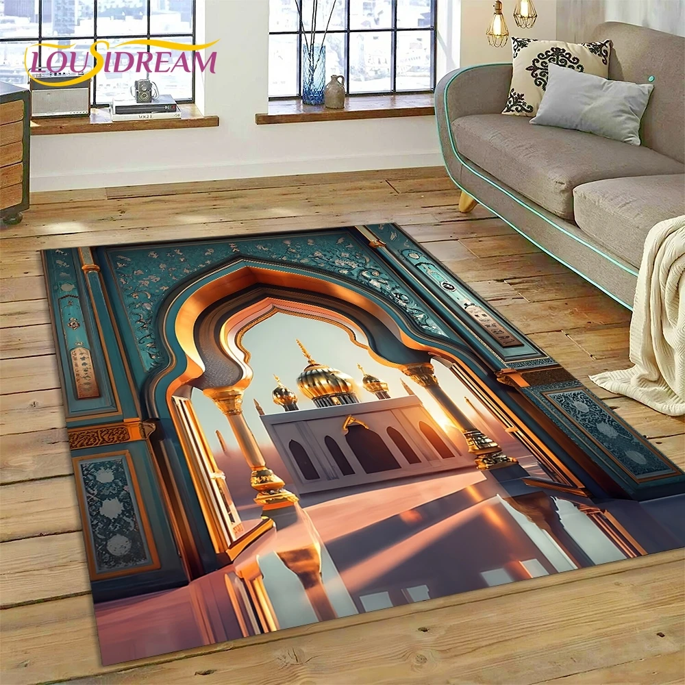 

Muslim Islam Prayer Kneeling Poly Mats Mandala Rug Carpet for Living Room Bedroom Home Decor,Non-slip Decoration for Sofa Gift